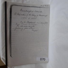 Manuscript, Greensborough at Intervals by D Medhurst, 1835-1935
