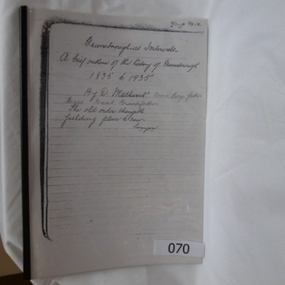 Article - Manuscript, Greensborough at Intervals by D Medhurst, 1835-1935