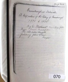 Article - Manuscript, Greensborough at Intervals by D Medhurst, 1835-1935
