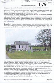 Article - Cemeteries, The Cemetery at St Katherine's, 24/07/2010