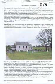 Article - Article - Website, The Cemetery at St Katherine's, 24/07/2010