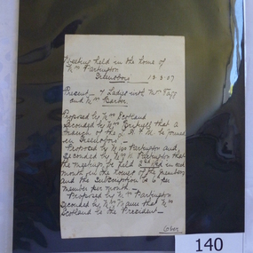 Administrative record - Minutes, Ladies' Auxiliary for Foreign Missions, 13/03/1907