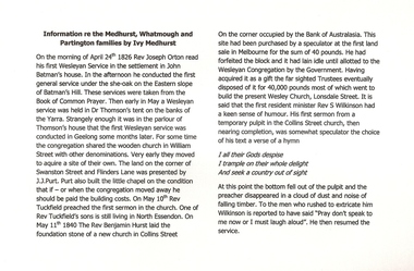 Manuscript, Ivy Medhurst, Information re the Medhurst Whatmough and Partington families by Ivy Medhurst, 24/04/1826
