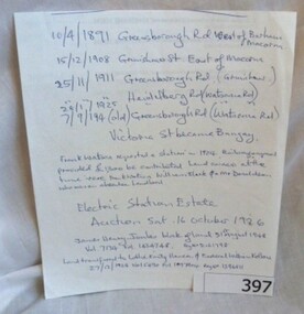 Document - Notes, Watsonia, 2010