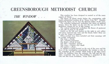 Card, Greensborough Methodist Church - The Window, 05/02/1966