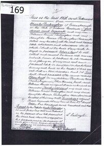 Document, Last will and testament of Charles Partington 1903, 16/10/1903