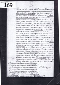 Document, Last will and testament of Charles Partington 1903, 16/10/1903