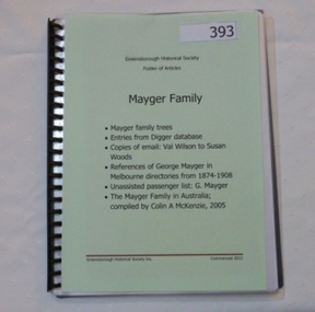Folder, Mayger Family, 1840o