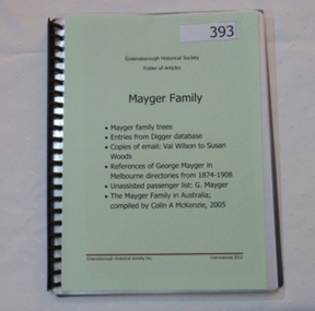 Folder, Mayger Family, 1840o