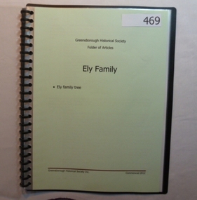 Folder, Ely Family, 1878o