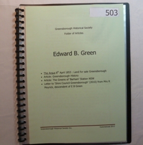 Folder, Edward B. Green, 1853o