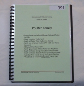 Folder, Poulter Family, 1777o