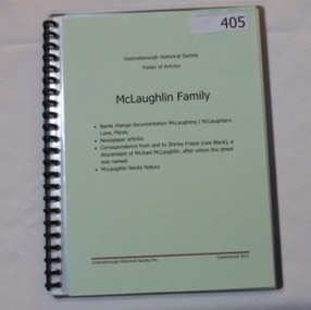 Folder, McLaughlin Family, 1897o