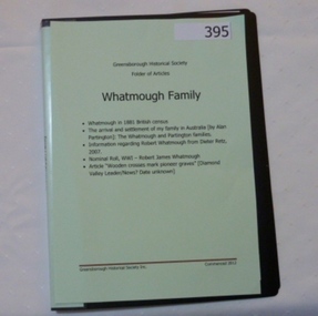 Folder, Whatmough Family, 1801o
