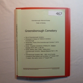 Folder, Greensborough Cemetery, 1861o