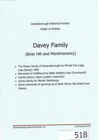 Folder, Davey family descendants, Davey Family, 1910o