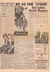 Newspaper clipping, Diamond Valley Leader, Greensborough Football Club articles, 1980s, 26/08/1980
