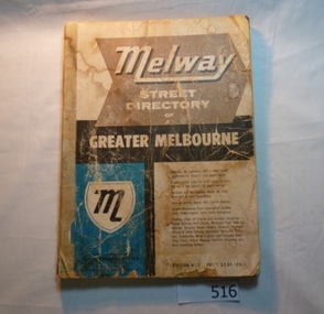 Book, Melway Street Directory of Greater Melbourne. Edition 1, 1966_