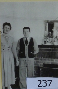 Photograph (copy), Jessie Partington Scholes and Gordon Scholes at Carnon Street, 1950s