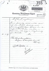 Report, Examining Draughtsman's Report - Watts River Aqueduct, 20/07/1897