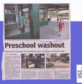 Newspaper clipping, Diamond Valley Leader, Preschool washout, 25/01/2012