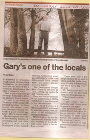 Newspaper Clipping, Gary’s one of the locals, 20/06/2012