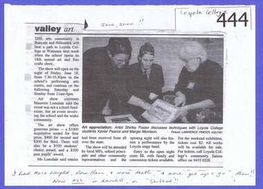 Newspaper clipping, Valley Art, 2000_06