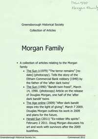 Newspaper clippings, Articles on the Morgan family, 1949o