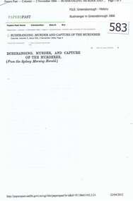 Article, Bushranging, murder and capture of the murderer, 02/11/1866