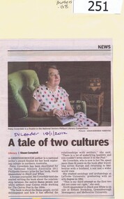 Newspaper clipping, Diamond Valley Leader, A tale of two cultures, 18/01/2012