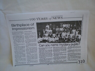 Newspaper clipping, Diamond Valley Leader, Can you name mystery pupils?, 27/08/1997