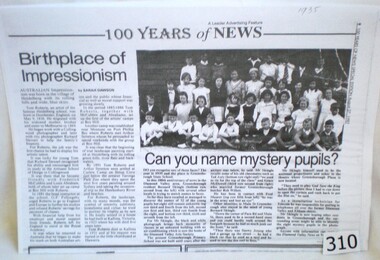 Newspaper - Newspaper clipping, Diamond Valley Leader, Can you name mystery pupils?, 27/08/1997
