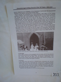 Article, Book, The Greensborough Uniting Church's first 150 years - 1850-2000, 1850-2000
