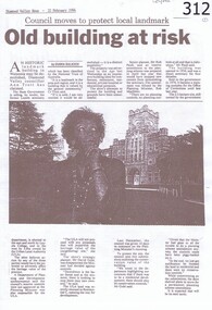 Newspaper clippings, Diamond Valley News, Loyola at risk 1994, 22/02/1994