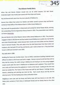 Oral History, The Dickson family story, 1952o