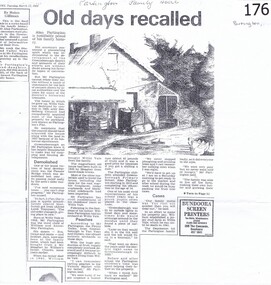 Article - Newspaper Clipping, Diamond Valley Leader, Old Days Recalled: by Helen Gillman, 13/03/1984