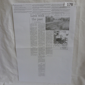 Article - Newspaper Clipping, Link with the past: by Helen Gillman, 21/02/1984