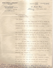 Document - Correspondence - Letter, Marsh to Partington  1943, 16/04/1943