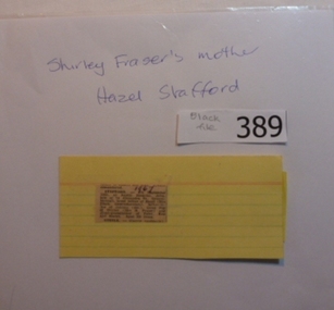 Newspaper clipping, Death notice for John Stafford, 1967_