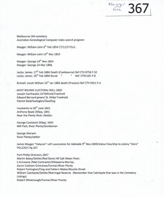 Genealogical Document, Family records: various sources, 06/02/1854o