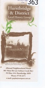 Pamphlet, Hurstbridge and District Local History Group, 2006c