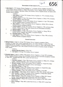 Genealogical Document, Descendants of John Splatt b.1727, 1727o