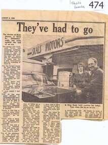 Newspaper clipping, They've had to go, 05/08/1980