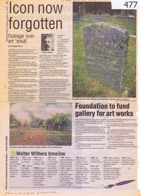 Newspaper clipping, Diamond Valley Leader, Icon Now Forgotten, 10/11/2004