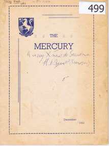 Booklet, News Press Print, The Mercury December 1953, 01/12/1953
