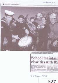 Newspaper clipping, School maintains close ties with RSL, 1995_08