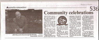 Newspaper clipping, Diamond Valley Leader, Community celebrations, 1995_
