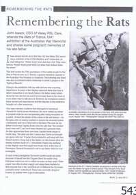 Newspaper clipping, Remembering the Rats, 2011_06
