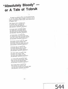 Magazine clipping, Absolutely Bloody or A Tale of Tobruk, 1941_