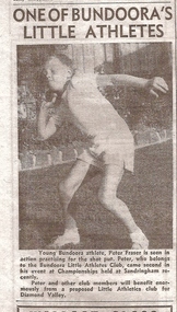 Newspaper clipping, One of Bundoora's Little Athletes, 06/03/1969